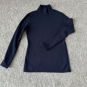 Navy Blue Mock Turtleneck Uniqlo HEATTECH Ultra Warm thermal - Women small